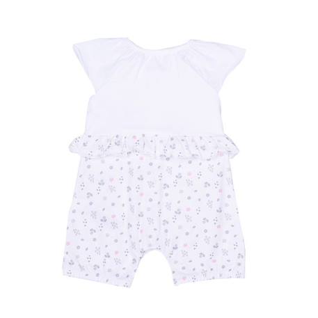 Combishort bébé en coton bio, Emma Blanc / Gris BLANC 3 - vertbaudet enfant 