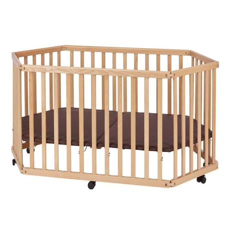 Tissi - Parc bébé pliant en hetre massif naturel 84 x 143 x 75 cm MARRON 1 - vertbaudet enfant 