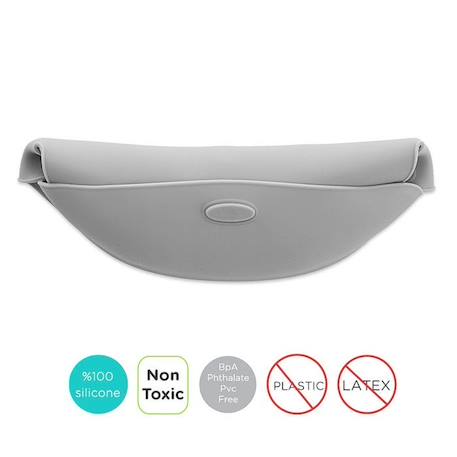 Bavoir récupérateur en silicone - Gris GRIS 4 - vertbaudet enfant 