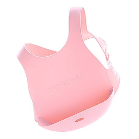 Bavoir récupérateur en silicone - Rose ROSE 1 - vertbaudet enfant 