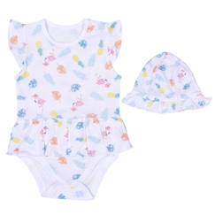 Bébé-Body-Body robe et chapeau en coton bio, Tropi