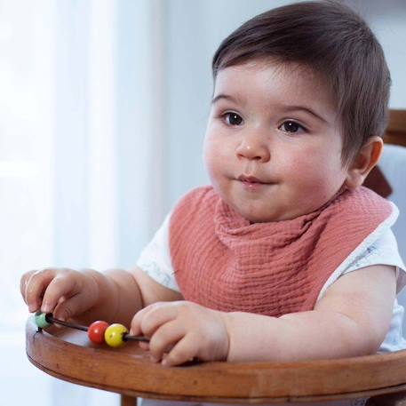 Bavoir bandana gaze de coton, Jeanne Terracotta Dès la naissance ORANGE 2 - vertbaudet enfant 