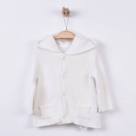 Cardigan bébé en tricot de coton bio BEIGE 3 - vertbaudet enfant 