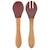 Set de couverts en bambou et silicone (lot de 2) - Terracotta ORANGE 1 - vertbaudet enfant 