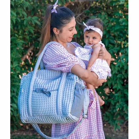 Sac à langer en coton gaufré - BB & CO - Quotidien - Gris - 28 x 42 cm GRIS 4 - vertbaudet enfant 