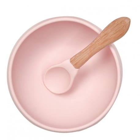 Bol bébé avec ventouse et couvercle en silicone - Rose - SEVIRA KIDS - Anti-renversement - Sans BPA ROSE 4 - vertbaudet enfant 