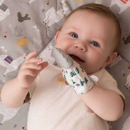 Moufle de dentition en silicone alimentaire - Hérisson - Gris GRIS 3 - vertbaudet enfant 