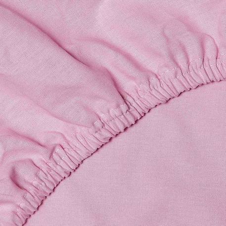 Drap-housse en coton - Coton uni Rose - 60x120 cm ROSE 2 - vertbaudet enfant 