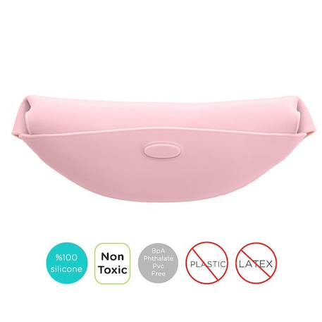 Bavoir récupérateur en silicone - Rose ROSE 4 - vertbaudet enfant 