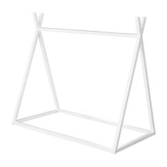 Chambre et rangement-Chambre-Lit Tipi 70 x 140 cm pour Enfants ROBA - Bambou Certifié FSC - Lit Indien pour Garçon et Fille - Bois Laqué Blanc