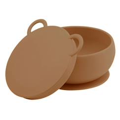 Bol bébé en silicone avec ventouse et couvercle - SEVIRA KIDS - Caramel - Anti-renversement - Sans BPA  - vertbaudet enfant