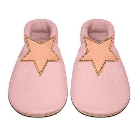 Chaussons bébé en cuir souple - SEVIRA KIDS - ETOILE - Gris - Bébé - Matériaux écologiques GRIS+ROSE 5 - vertbaudet enfant 