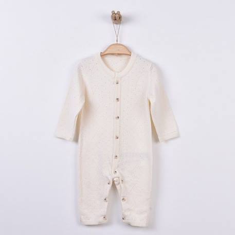 Combinaison bébé en tricot de coton bio BEIGE+BLEU+BLEU+ROSE 10 - vertbaudet enfant 