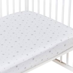 Linge de maison et décoration-Drap-housse en coton - SEVIRA KIDS - STELLA Blanc - 60x120 cm - Lavable - Motifs Uni - Bonnet 30 cm