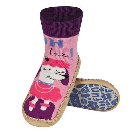 Chaussons chaussettes en cuir multicolore - SOXO - Bébé - Semelle antidérapante - Doux et confortables BLANC 1 - vertbaudet enfant 