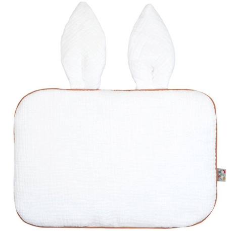 Oreiller plat lapin en gaze de coton - SEVIRA KIDS - Jeanne Blanc TU - Bébé - Blanc - Nomade BLANC 1 - vertbaudet enfant 