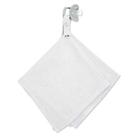 Doudou lange - SEVIRA KIDS - Jeanne Blanc - Attache tétine en gaze de coton - 40 cm x 40 cm - Mixte BLANC 1 - vertbaudet enfant 