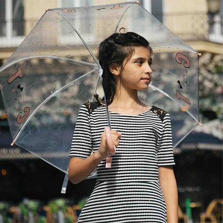 Parapluie enfant transparent à pois Chat SMATI - Longueur 67 cm, Diamètre 71 cm VERT 3 - vertbaudet enfant 