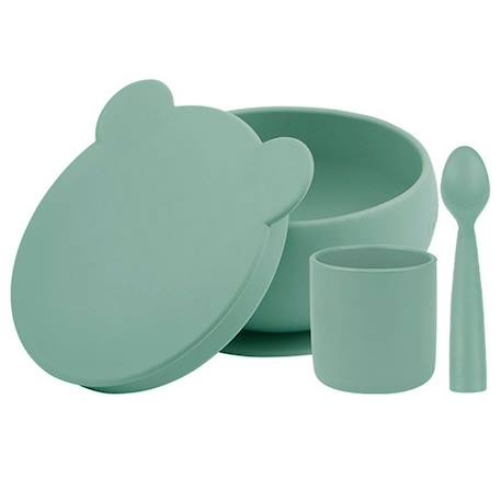 Coffret mes premiers repas - Bol Cuillère Gobelet - Vert amande VERT 1 - vertbaudet enfant 