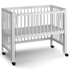 Lit bébé à barreaux cododo en hêtre massif blanc 40x90 cm - tiSsi - Lit d'appoint - Mixte - Bois naturel FSC  - vertbaudet enfant