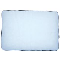 -Oreiller plat en gaze de coton - SEVIRA KIDS - Jeanne Bleu 60 x 40 cm - Made in France - Hypoallergénique