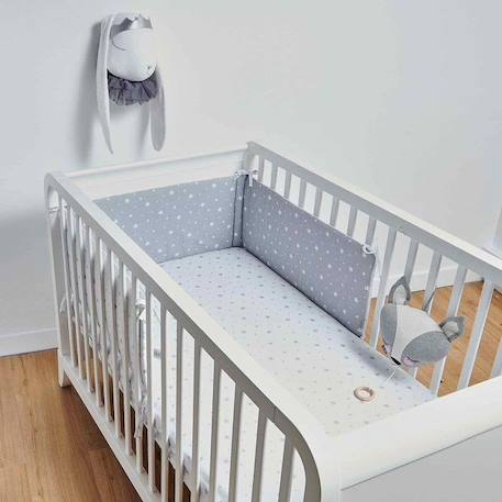 Drap-housse en coton - STELLA Blanc  - 60x120 cm BLANC 3 - vertbaudet enfant 