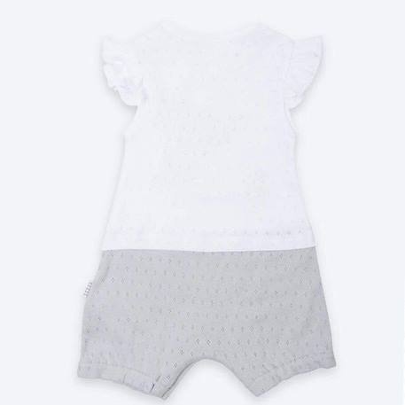 Combishort bébé encoton jacquard biologique, Doris Blanc / Gris BLANC 3 - vertbaudet enfant 