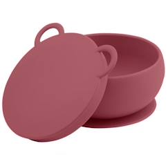 Bol bébé en silicone avec ventouse et couvercle - SEVIRA KIDS - Terracotta - Anti-renversement - Sans BPA  - vertbaudet enfant