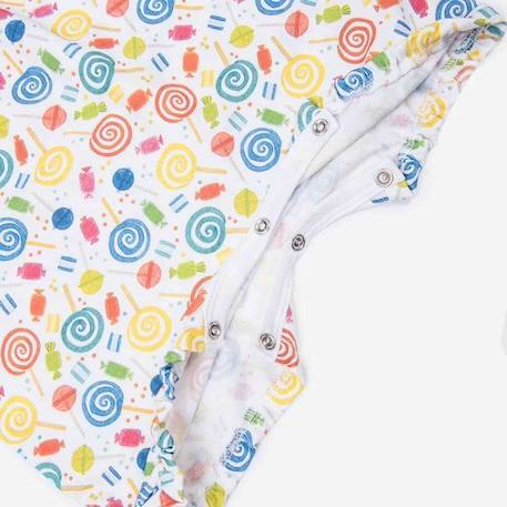 Combishort bébé fille en coton bio - Candy - Multicolore - Été - Boutons pressions sans nickel BLANC 3 - vertbaudet enfant 