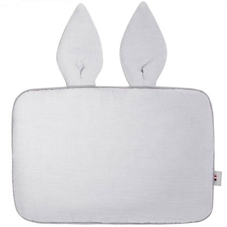 Oreiller plat lapin en gaze de coton - SEVIRA KIDS - Jeanne Gris clair - 25 cm x 35 cm - Bébé - Mixte GRIS 1 - vertbaudet enfant 