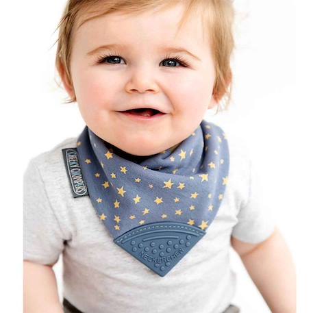 Bavoir bandana avec embout de dentition - Etoiles GRIS 2 - vertbaudet enfant 