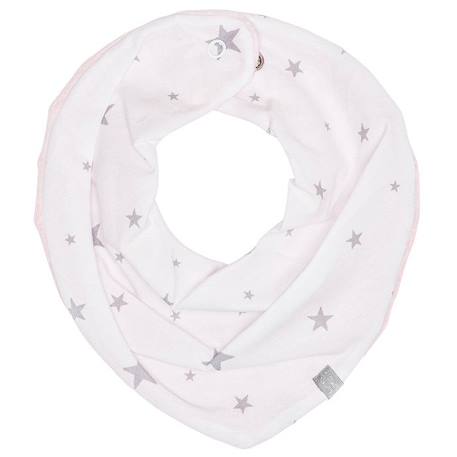 Bandana cache-cou réversible - STELLA - Blanc / Rose ROSE 1 - vertbaudet enfant 