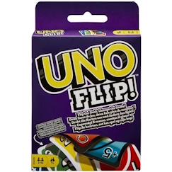 Jouet-Jeux de société-Jeux classiques et de réflexion-Jeu de Cartes UNO Flip - Mattel Games - Dès 7 ans - Cartes réversibles et carte Flip pour plus de stratégie