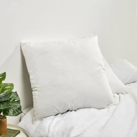 BLEU CALIN Oreiller Coton Bio - Confort Ferme - Enveloppe 100% coton issu de l'agriculture biologique certifié GOTS - 60x60cm BLANC 1 - vertbaudet enfant 