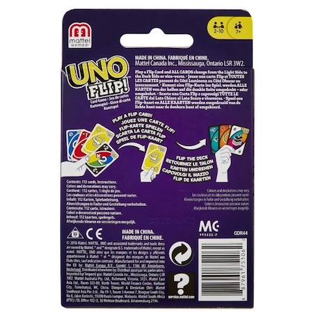 Jeu de Cartes UNO Flip - Mattel Games - Dès 7 ans - Cartes réversibles et carte Flip pour plus de stratégie VIOLET 5 - vertbaudet enfant 