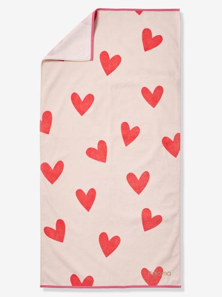 Serviette de plage / de bain personnalisable, avec coton recyclé rayé bleu+rose imprimé 6 - vertbaudet enfant 