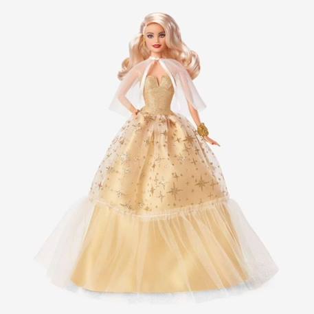 BARBIE JOYEUX NOEL BLONDE - BARBIE - HJX04 - POUPEE MANNEQUIN BARBIE JAUNE 1 - vertbaudet enfant 