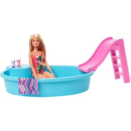 Barbie - Barbie et Sa Piscine - Coffret Poupée Mannequin - 3 ans et + BLEU 3 - vertbaudet enfant 