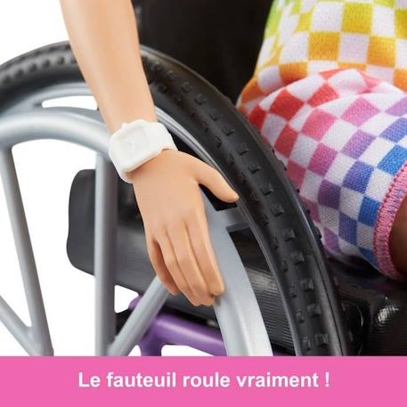 Poupée Barbie Fauteuil Roulant Blonde - Barbie - 3 Ans Et + BLANC 6 - vertbaudet enfant 