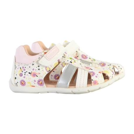 Sandales Geox Enfant - Blanc Rose Claire - Scratch - Elthan ROSE 3 - vertbaudet enfant 