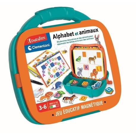 Mallette Lettres & Animaux magnétiques - Clementoni - Dès 3 ans - Multicolore - Intérieur BLANC 1 - vertbaudet enfant 