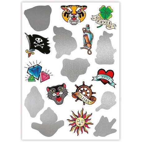 Coffret de 17 tatouages temporaires mystères Crazy Chic de Clementoni BLANC 2 - vertbaudet enfant 