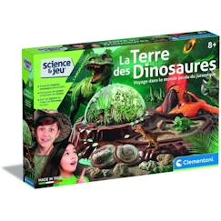 Jouet-Jeux éducatifs-Jeux scientifiques-Clementoni - Sciences et jeu - Le monde des dinosaures - Terrarium à créer + 3 figurines dinosaures - Fabriqué en Italie