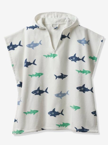 Poncho de bain enfant REQUINS personnalisable, avec coton recyclé blanc imprimé 5 - vertbaudet enfant 