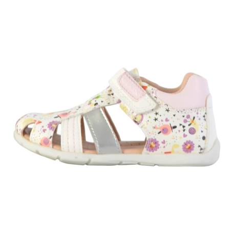 Sandales Geox Enfant - Blanc Rose Claire - Scratch - Elthan ROSE 1 - vertbaudet enfant 