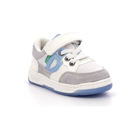 KICKERS Baskets basses Kikouak blanc BLANC+ORANGE 2 - vertbaudet enfant 