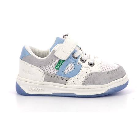 KICKERS Baskets basses Kikouak blanc BLANC+ORANGE 1 - vertbaudet enfant 