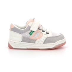 Chaussures-Chaussures fille 23-38-KICKERS Baskets basses Kikouak Rose/blanc