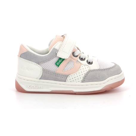 KICKERS Baskets basses Kikouak Rose/blanc BLANC 1 - vertbaudet enfant 