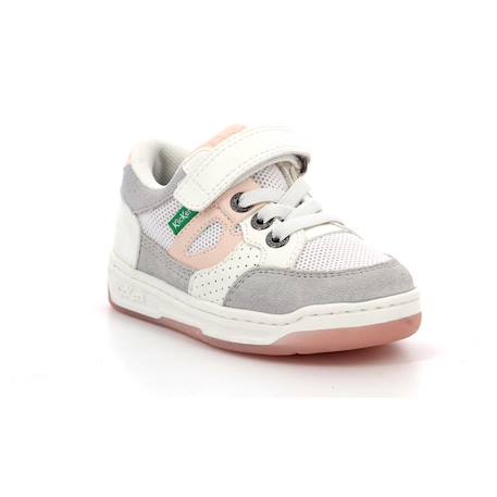 KICKERS Baskets basses Kikouak Rose/blanc BLANC 2 - vertbaudet enfant 